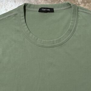 TOM FORD Shirt Mens Large Green Short Sleeve Tee Cotton Stretch Undershirt